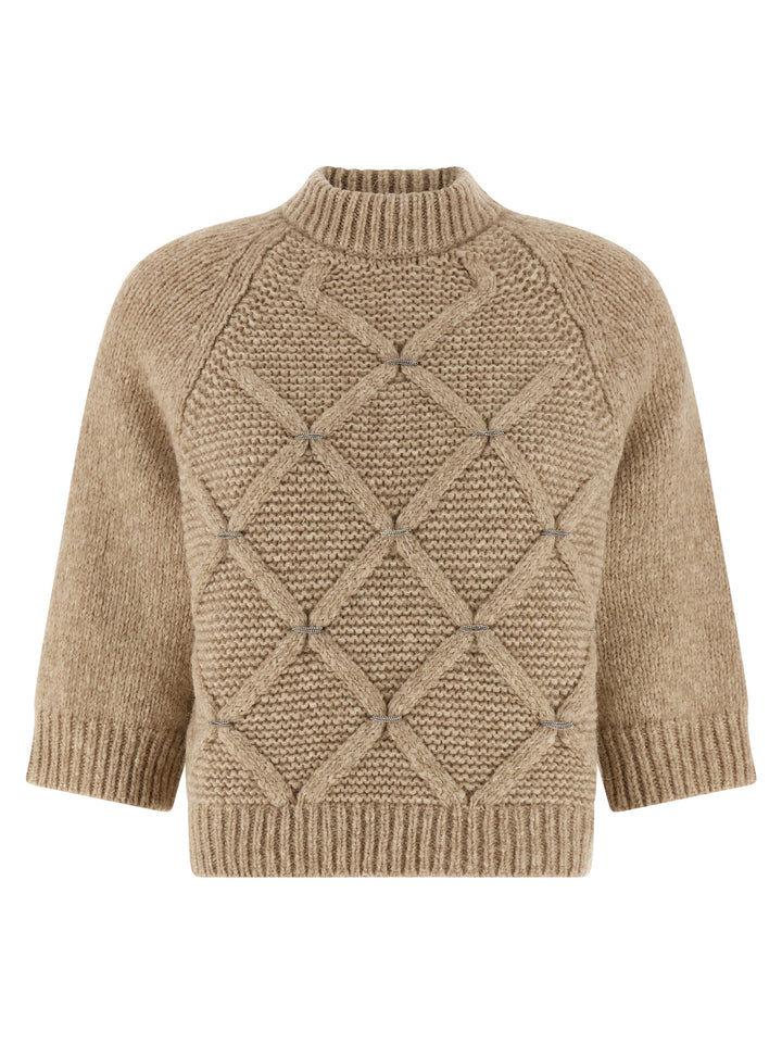 Peserico Jewel Diamond Sweater Maglioni - Beige | f6ce9e1aab3b5ed3cc7ca1e0a0f1577372265c76
