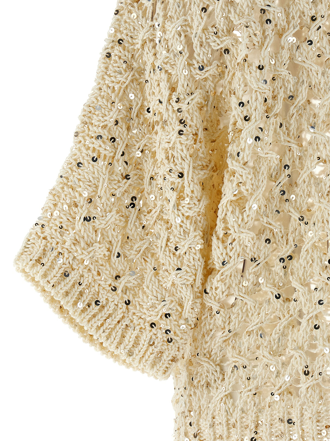 Peserico Sequin Mesh Cardigan Maglioni - Beige | 390720fa482e30a6684e398eeeb356aa90a42e7d