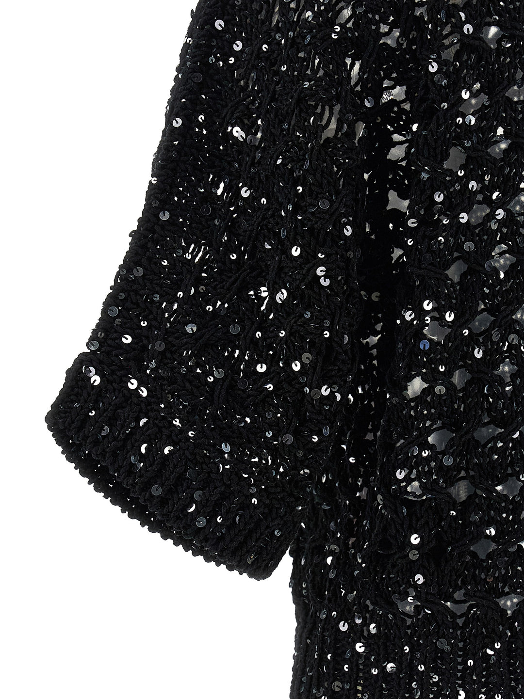 Peserico Sequin Mesh Cardigan Maglioni - Nero | 483e74c2e8551aced516ff884d19f03ef34d5548