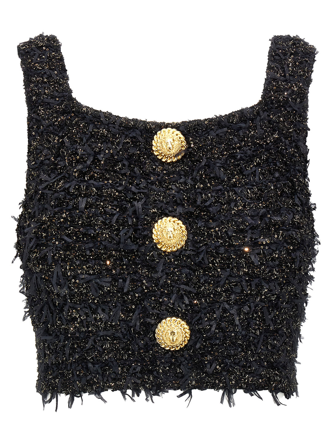 Balmain Lurex Tweed Top Top - Nero | c0f286c828c338f78a2f58a02367a12568988c64