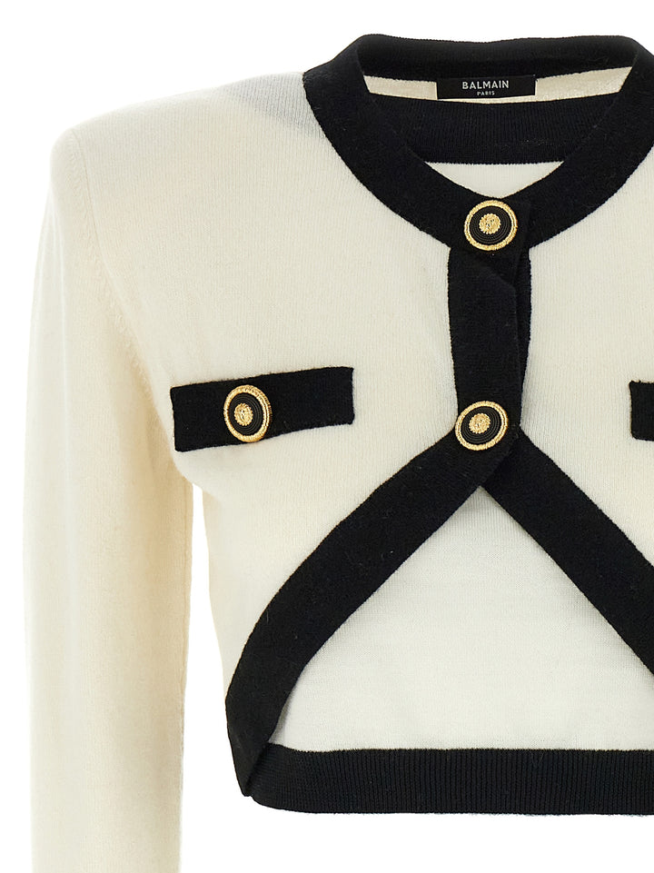 Balmain Filo Leone Catena Maglioni - Bianco/Nero | 958831fca18427d570dd543c871b2fa2294fa8fe