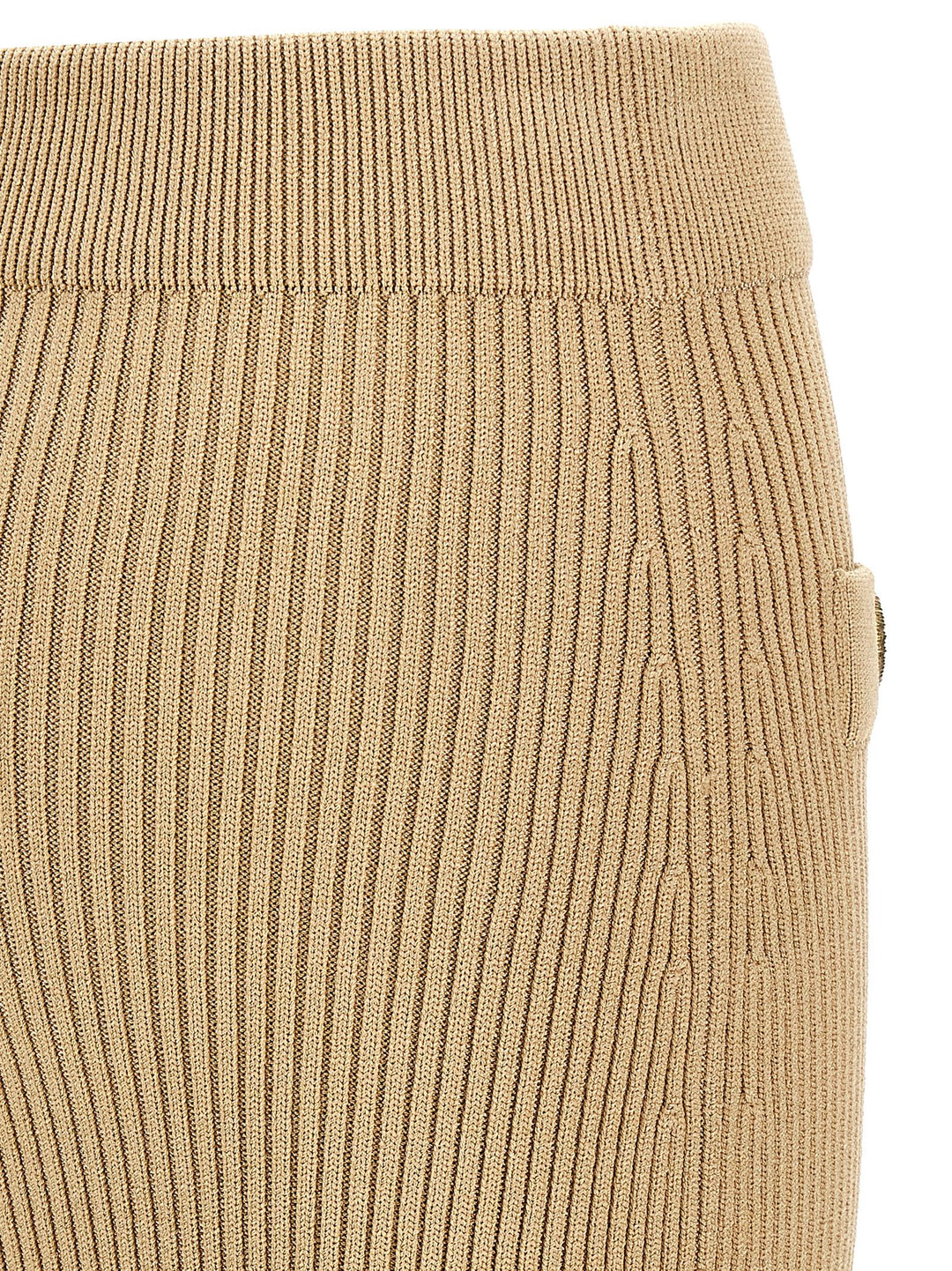 Balmain Ribbed Midi Skirt Gonne - Beige | 3d3cad73a945bdbda2930da50c369bdc670d8ad0