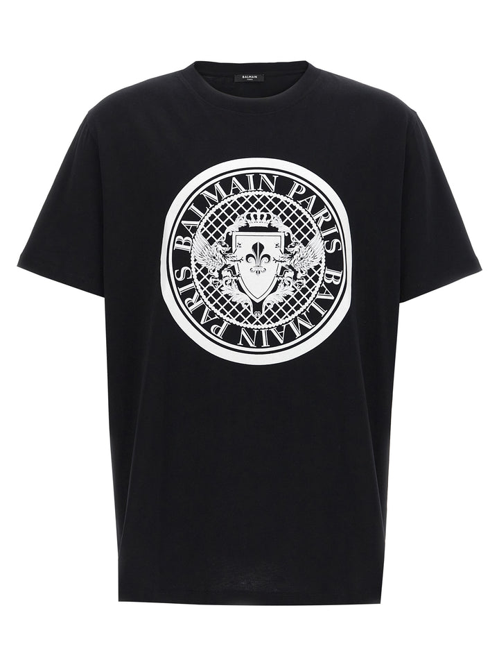 Balmain Velvet Logo T shirt - Bianco/Nero | e1cd960dbb640df7f861e791fdb27205054bbc84