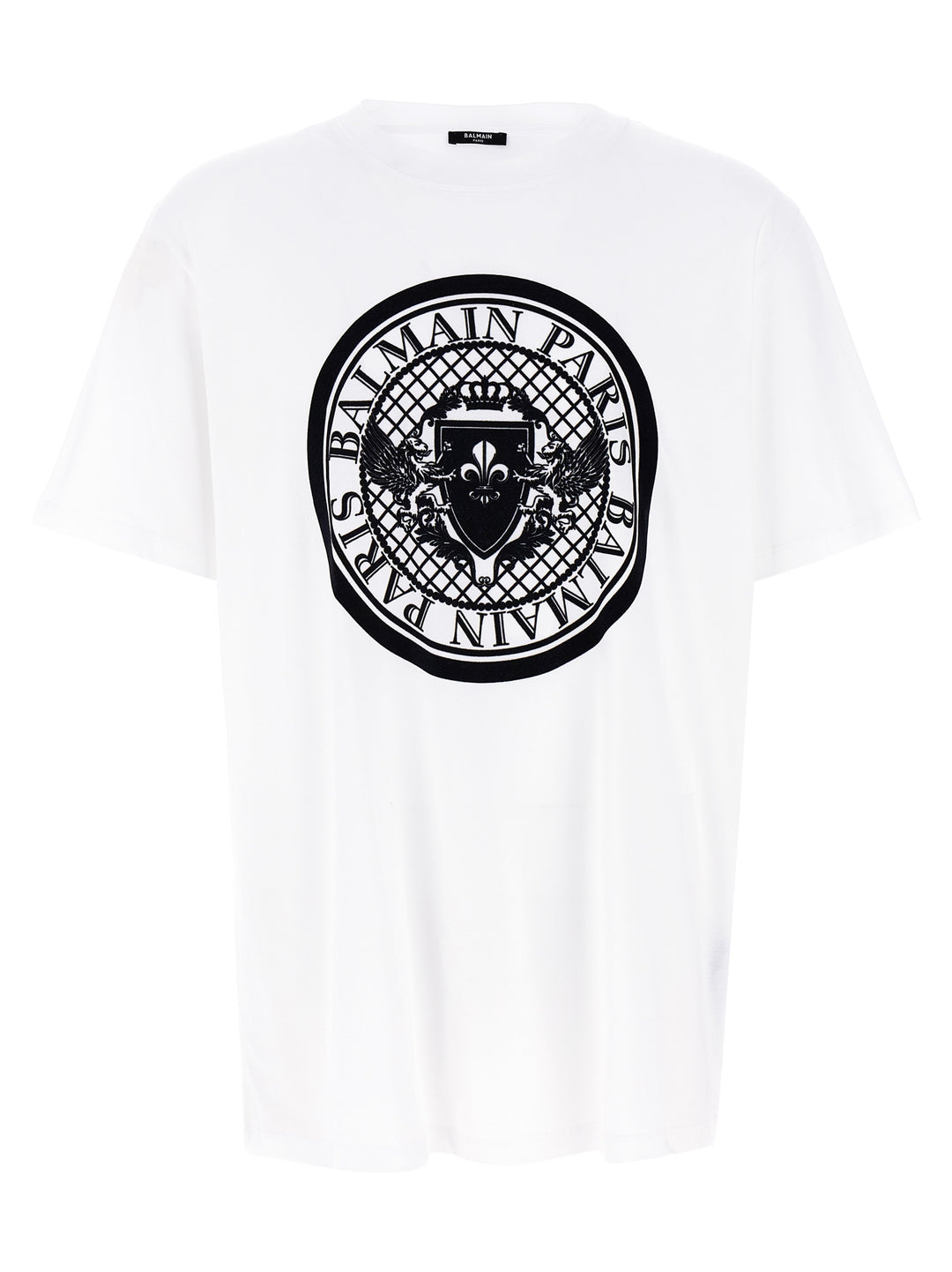 Balmain Velvet Logo T shirt - Bianco/Nero | f0c697c2e21b757be2cd638116f09cd0b9b2667c