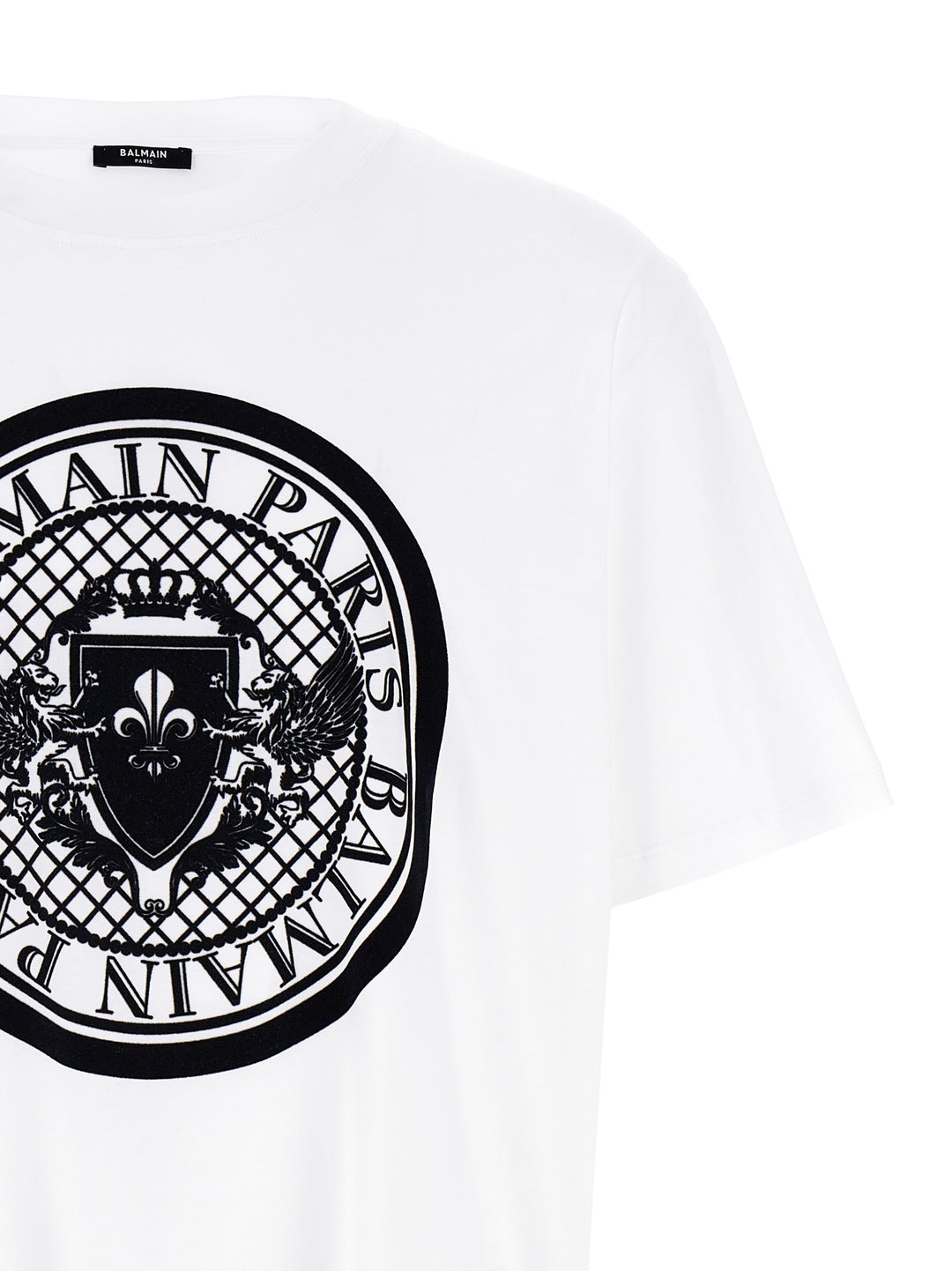 Balmain Velvet Logo T shirt - Bianco/Nero | 265f80982a609a24419450ddd849755cb1e927cf