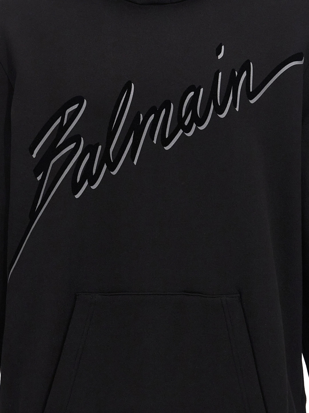 Balmain Velvet Logo Hoodie Felpe - Nero | 58282221b25e32665b704f19dab5672742ef22a0