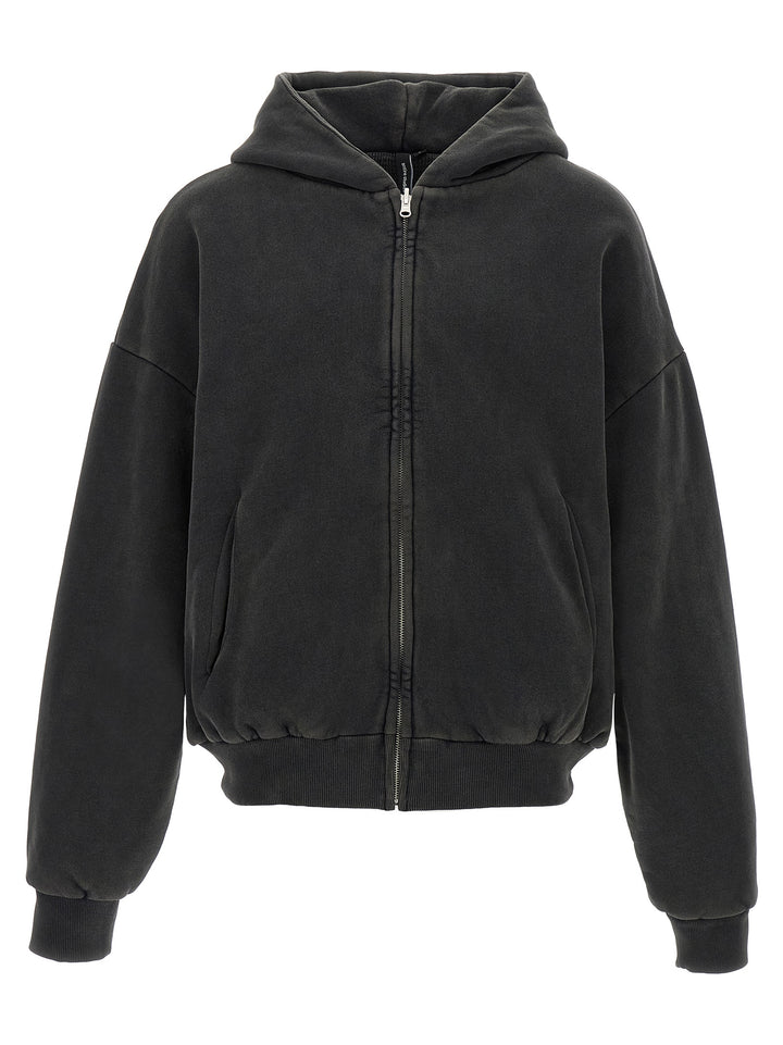 Entire Studios Thermarl Hood Washed Felpe - Nero | 7611bb035667a8bb148b6f9ef91ced35439c4b05