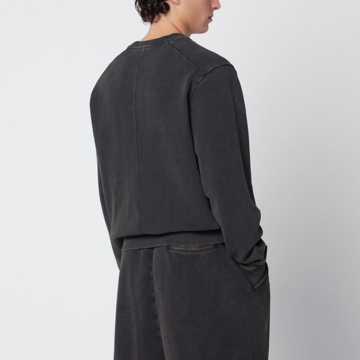Entire Studios Pod Crew-Neck Sweatshirt In Washed Black