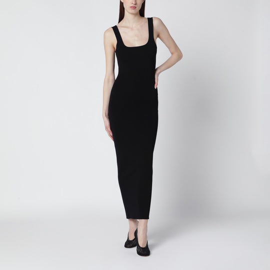 Black Fitted Dress In Viscose Jersey