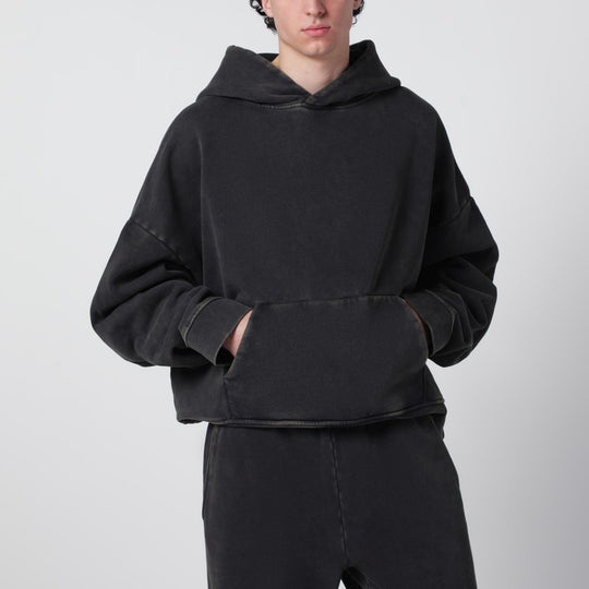 Washed Black Cotton Sweatshirt