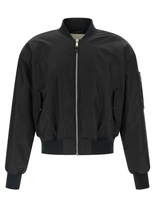Nylon Bomber Jacket Puffer Jackets Nero