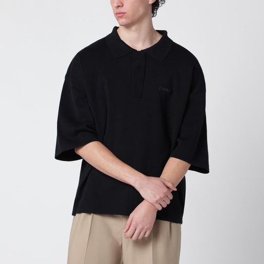 Black Long-Sleeve Polo