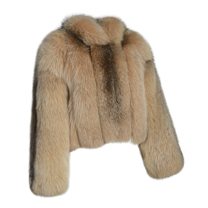 Giacca Esyenne Camel in Pelliccia di Volpe