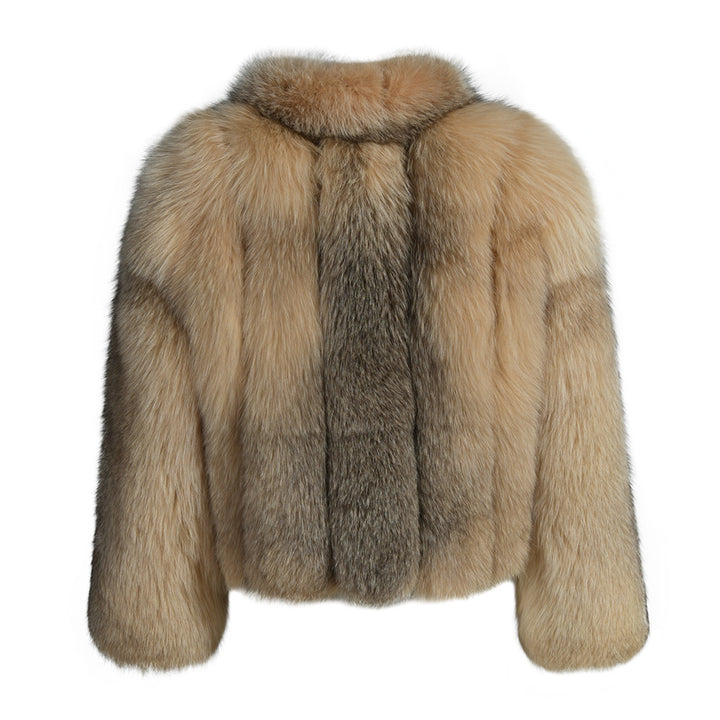 Giacca Esyenne Camel in Pelliccia di Volpe