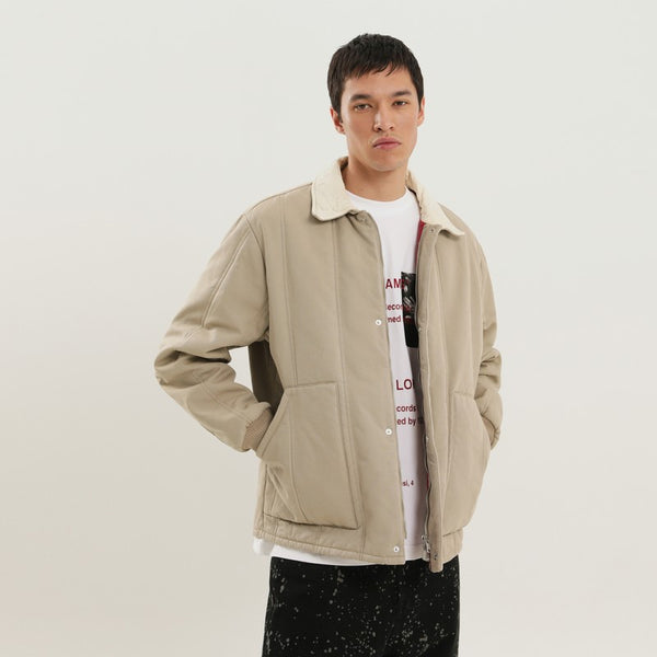 Chaqueta acolchada de lona beige
