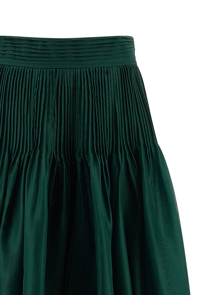 Carolina Herrera Pintucked Organza Gonne - Verde | 7a4b6ead2be4c7132b7a3e10ade0fe56323022c4