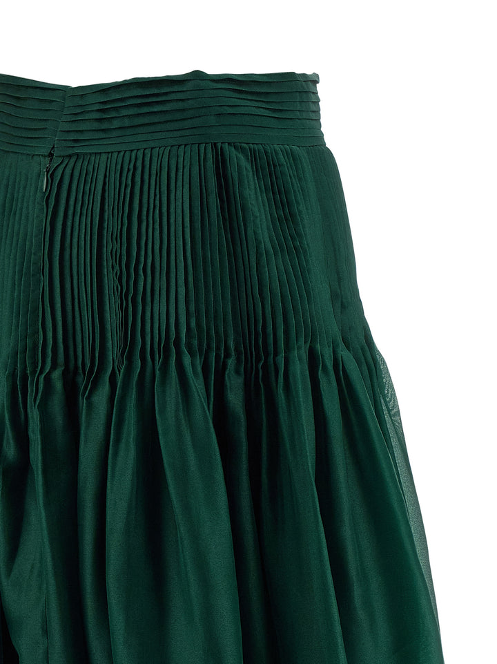 Carolina Herrera Pintucked Organza Gonne - Verde | dada4d85f029a4dc9f78d30e1ef61f50c40ecc9c