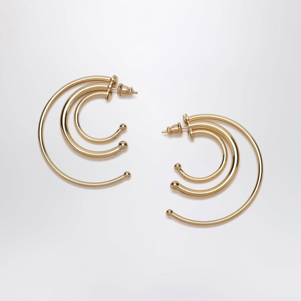 Pendientes de aros múltiples dorados
