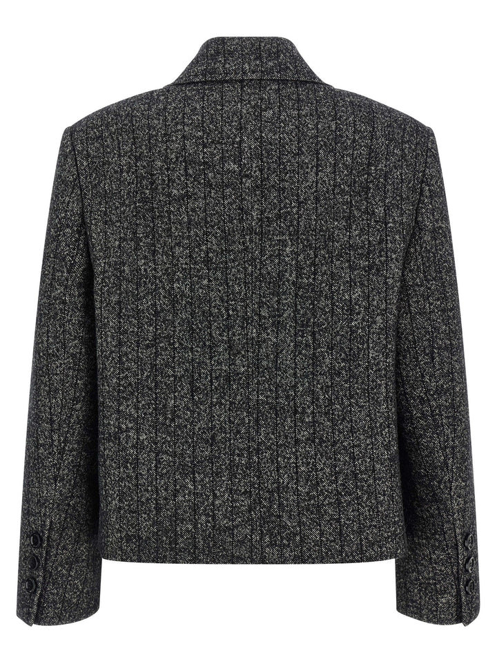 Dolce & Gabbana Striped Wool Blazer BlazerS - Bianco/Nero | 063f1490efd9bc733e110e0b3f2d48e9fb44c336