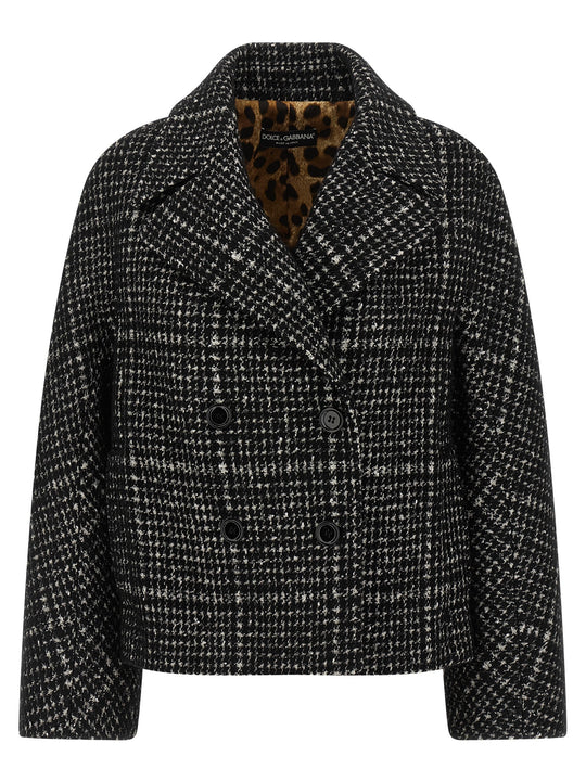 Houndstooth Coat Trench E Impermeabili Bianco/Nero