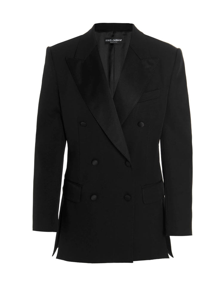 Dolce & Gabbana Padded Shoulders Double-Breasted Blazer Jacket BlazerS - Nero | 7393069f5a4bd646487a551af53446a4736fea80