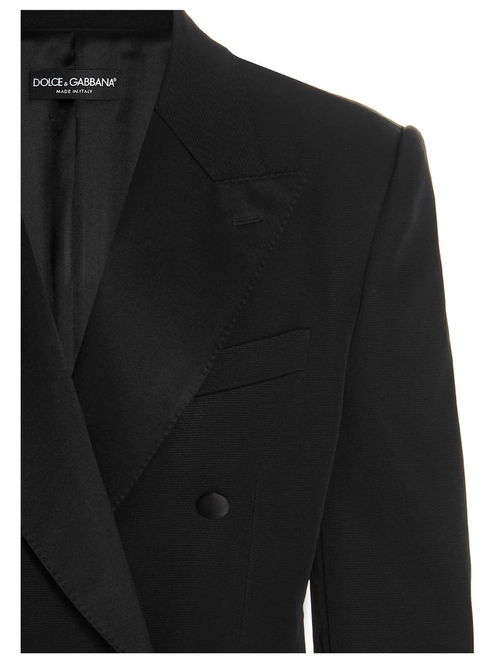 Dolce & Gabbana Padded Shoulders Double-Breasted Blazer Jacket BlazerS - Nero | 92080647d3ba3e2d9bf33bb261f301544fe177cf