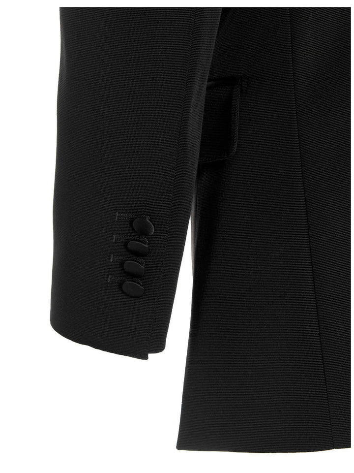Dolce & Gabbana Padded Shoulders Double-Breasted Blazer Jacket BlazerS - Nero | 85138864d79c3f708d3b03e4ec09c4129810606b