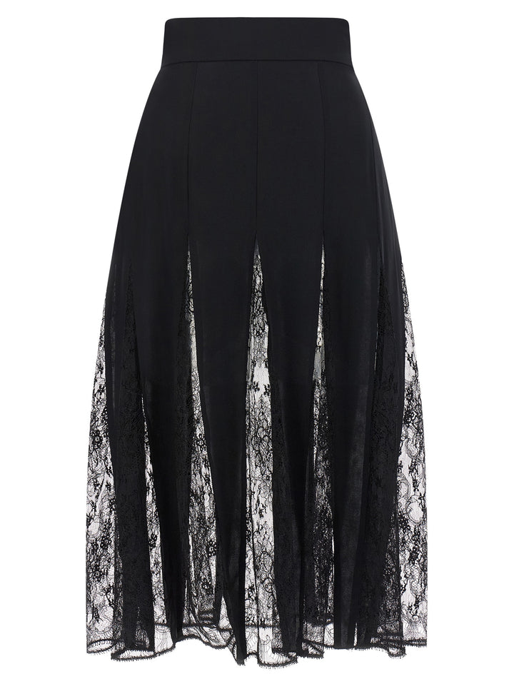 Dolce & Gabbana Charmeuse Skirt With Lace Gonne - Nero | 41af6cad3bc8a37f0b85a3fc2a3e3867537c790e