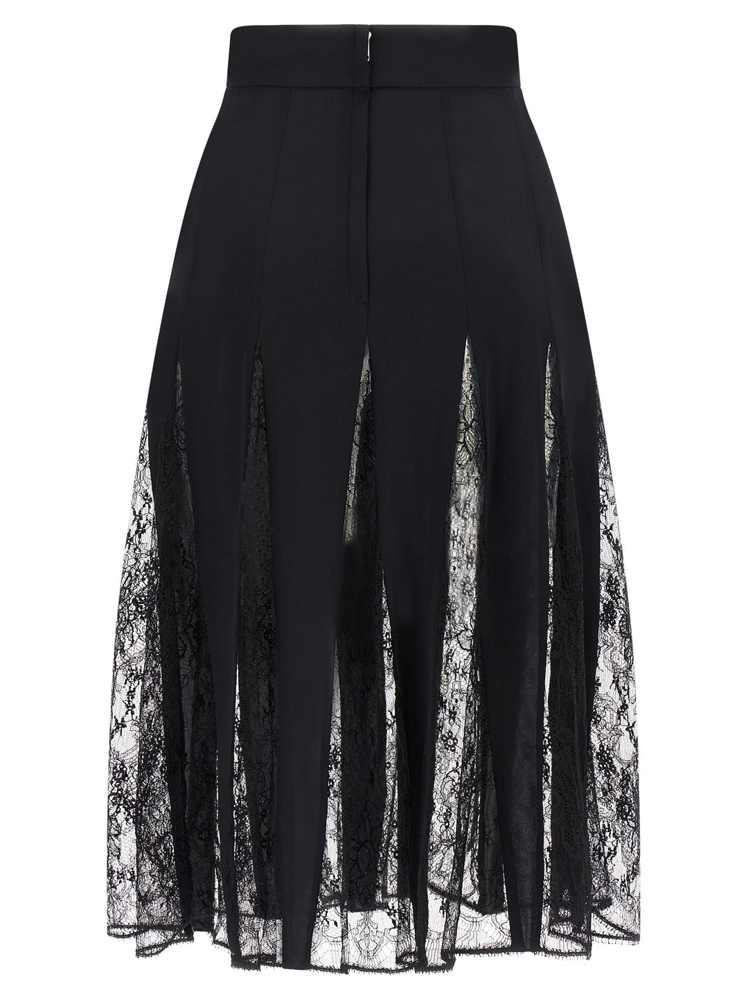 Dolce & Gabbana Charmeuse Skirt With Lace Gonne - Nero | 8bfc1a49c581cb4cfdd0ea2ad928a92ef61fdf2c