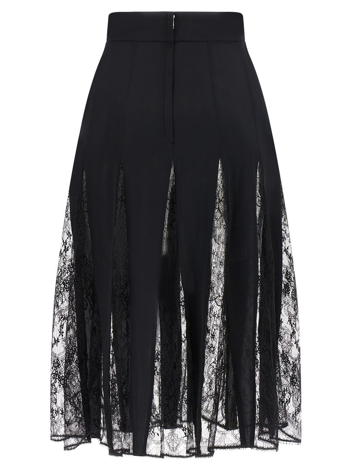 Dolce & Gabbana Charmeuse Skirt With Lace Gonne - Nero | 8bfc1a49c581cb4cfdd0ea2ad928a92ef61fdf2c