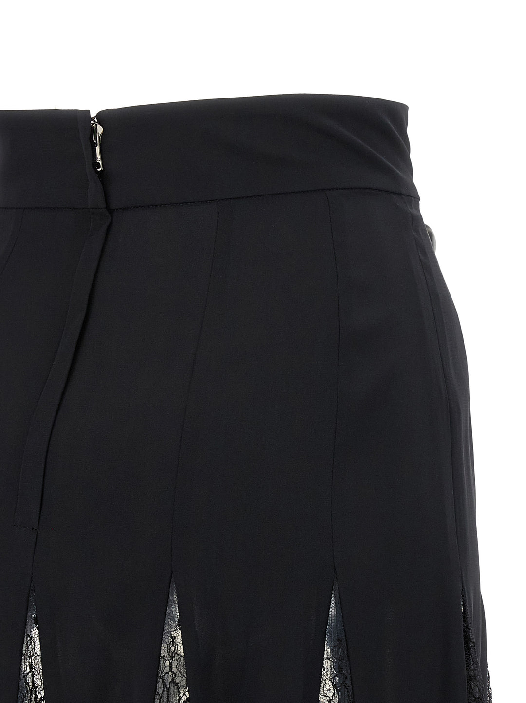 Dolce & Gabbana Charmeuse Skirt With Lace Gonne - Nero | 1f2f6c3c0f39a77d8304e41f7ceff71393d425aa
