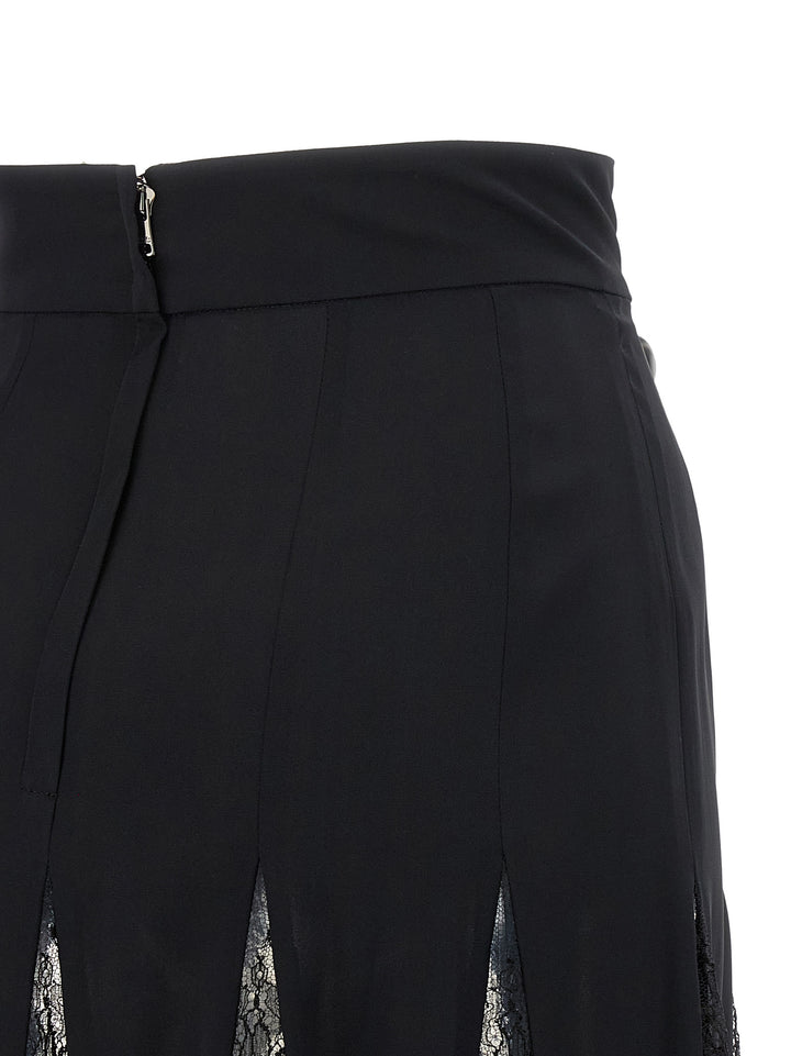 Dolce & Gabbana Charmeuse Skirt With Lace Gonne - Nero | 1f2f6c3c0f39a77d8304e41f7ceff71393d425aa