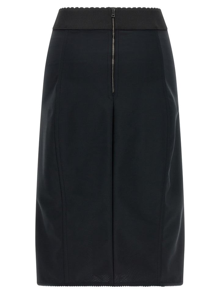Dolce & Gabbana Lace Insert Skirt Gonne - Nero | 7bb19e019abe4f6b561b7fed4e6473926b416c6a