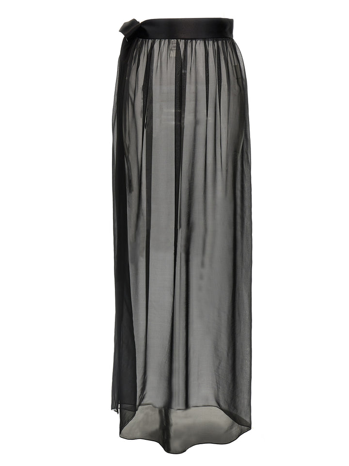 Dolce & Gabbana Chiffon Long Skirt Gonne - Nero | 87227edf0c493bf00dba5263f66566aa010cb436