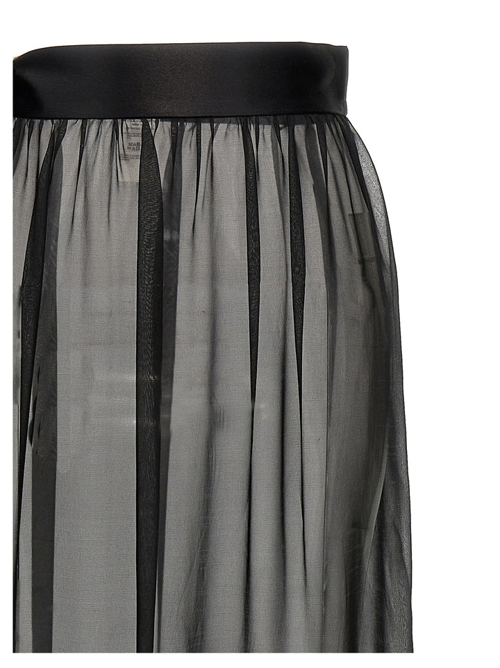Dolce & Gabbana Chiffon Long Skirt Gonne - Nero | a12f9ed2c53b70fa9e9d831197947c8da230ac02