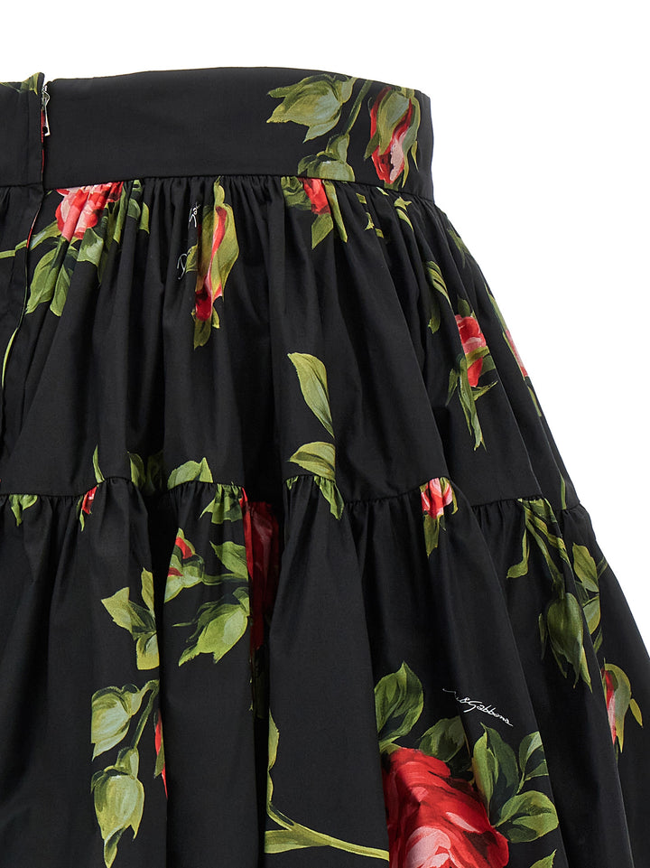 Dolce & Gabbana Bouquet Rose Gonne - Nero | f6735f1093fd3b1706c44d329960d920b0787971