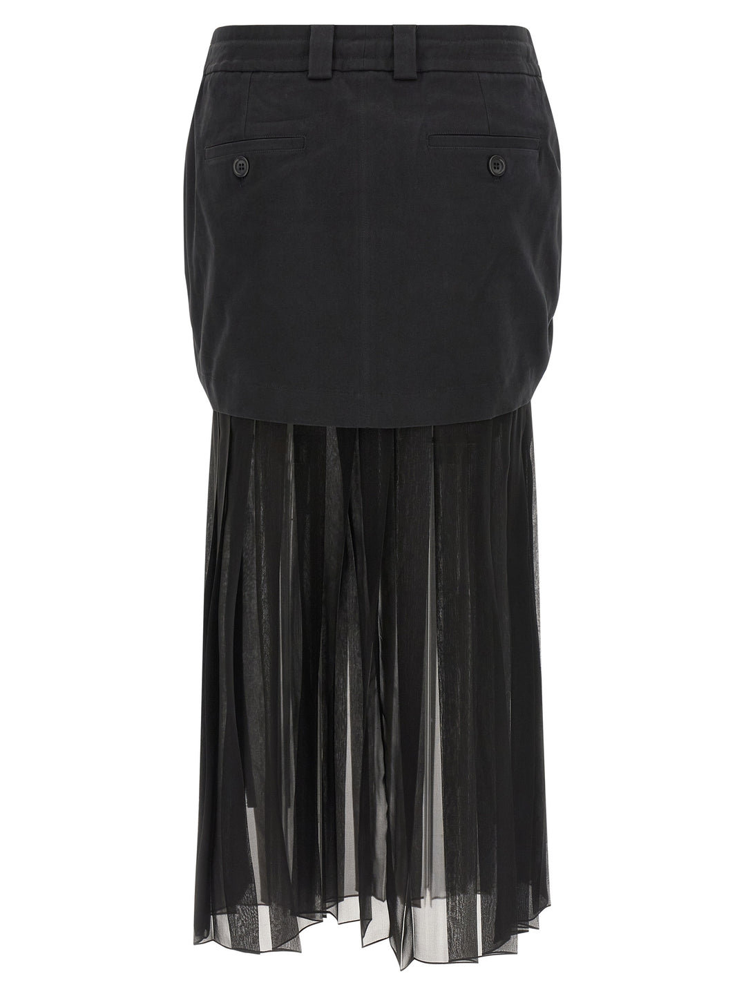 Dolce & Gabbana Twill And Chiffon Skirt Gonne - Nero | f9eca63e48350a59533368bbdf47138584b577ed