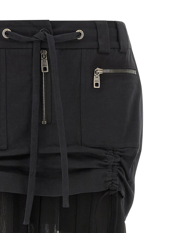 Dolce & Gabbana Twill And Chiffon Skirt Gonne - Nero | 1600c2ee87e2a058a76f00a2d84f561f8ebe0aa9