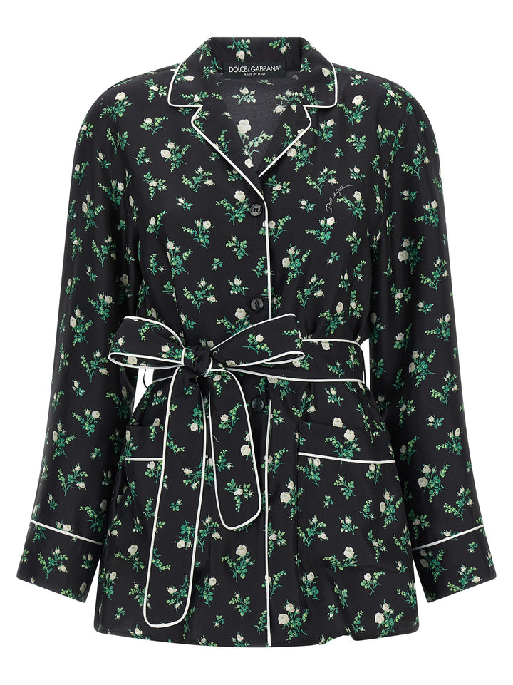Dolce & Gabbana Roselline And Lily Of The Lilies Of The Flowers Printed Shirt Camicie - Nero | 256f32f347e74d6757db9e0f6e588868d3d08f3b