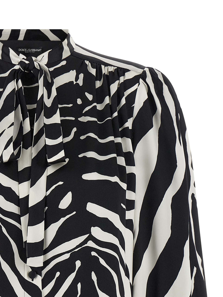 Dolce & Gabbana Zebra Camicie - Bianco/Nero | 82098b7b8a307676708093cb5669451fe103a304