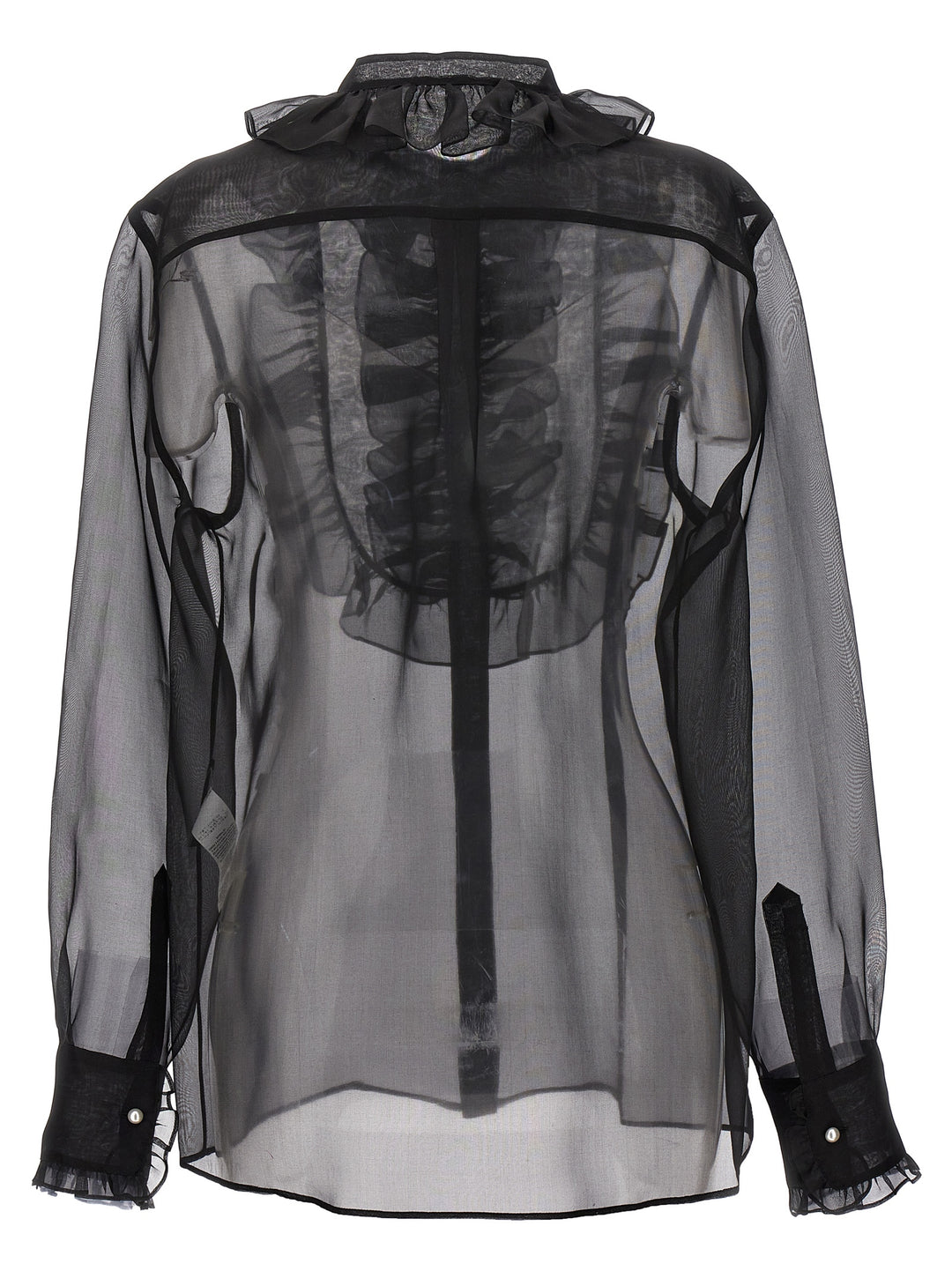 Dolce & Gabbana Plastron And Ruffle Shirt Camicie - Nero | 0d374548648af45618e86b8916e96ac6f08bb987