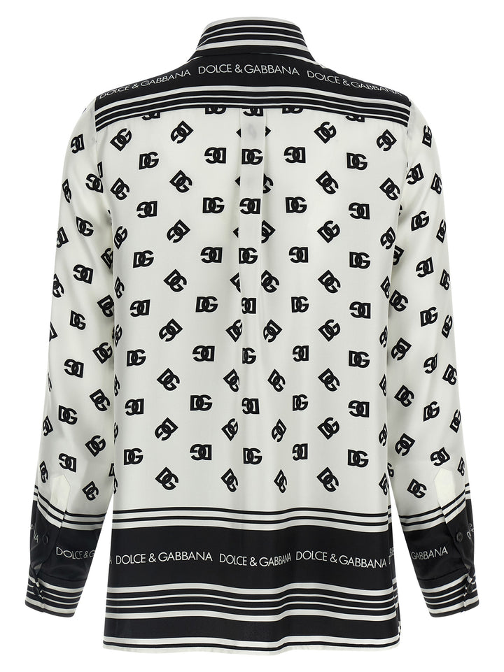 Dolce & Gabbana Dg Print Shirt Camicie - Bianco/Nero | c8460bb78964eb29e813b4fe50a1ca5731e4cd5e
