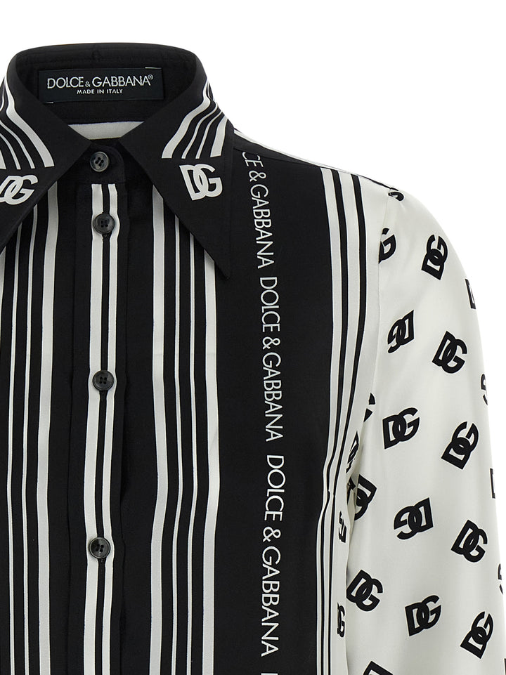 Dolce & Gabbana Dg Print Shirt Camicie - Bianco/Nero | 74e7691f8b678c49e38313b12186a09d21e9af9a