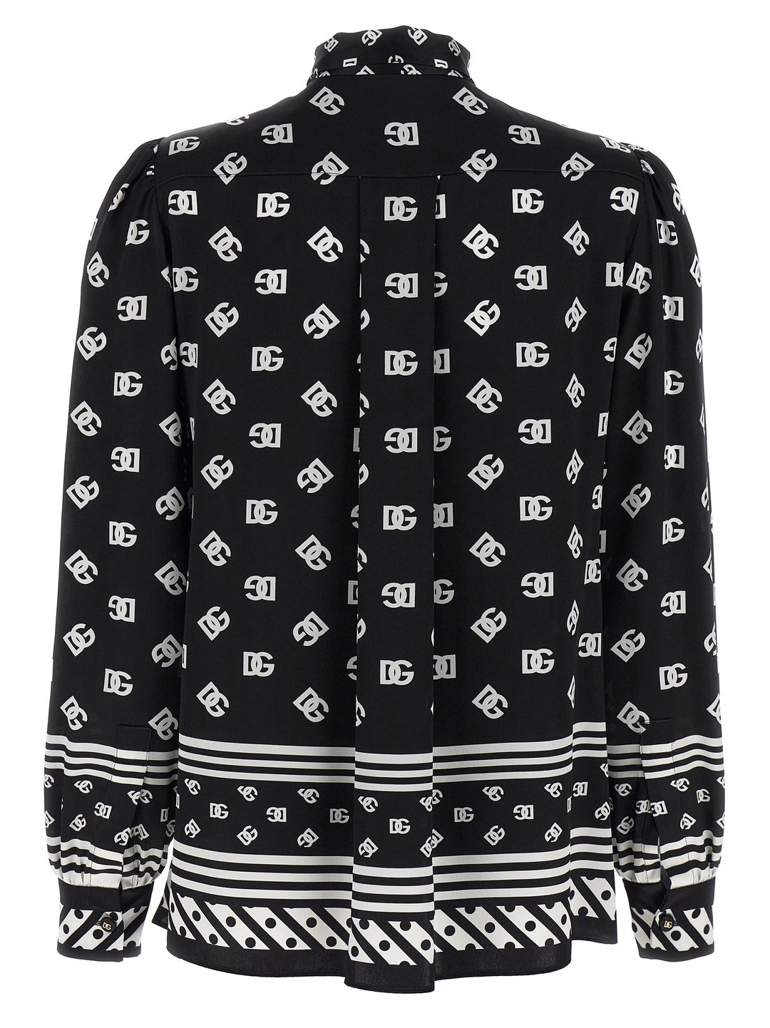 Dolce & Gabbana Silk Shirt Camicie - Bianco/Nero | dd9227ff9b9894a1c54bfb760e258fa45e3ac4a3