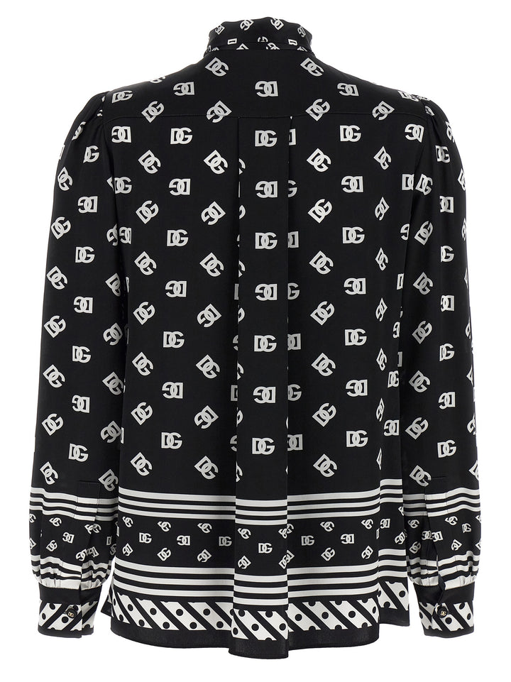 Dolce & Gabbana Silk Shirt Camicie - Bianco/Nero | dd9227ff9b9894a1c54bfb760e258fa45e3ac4a3