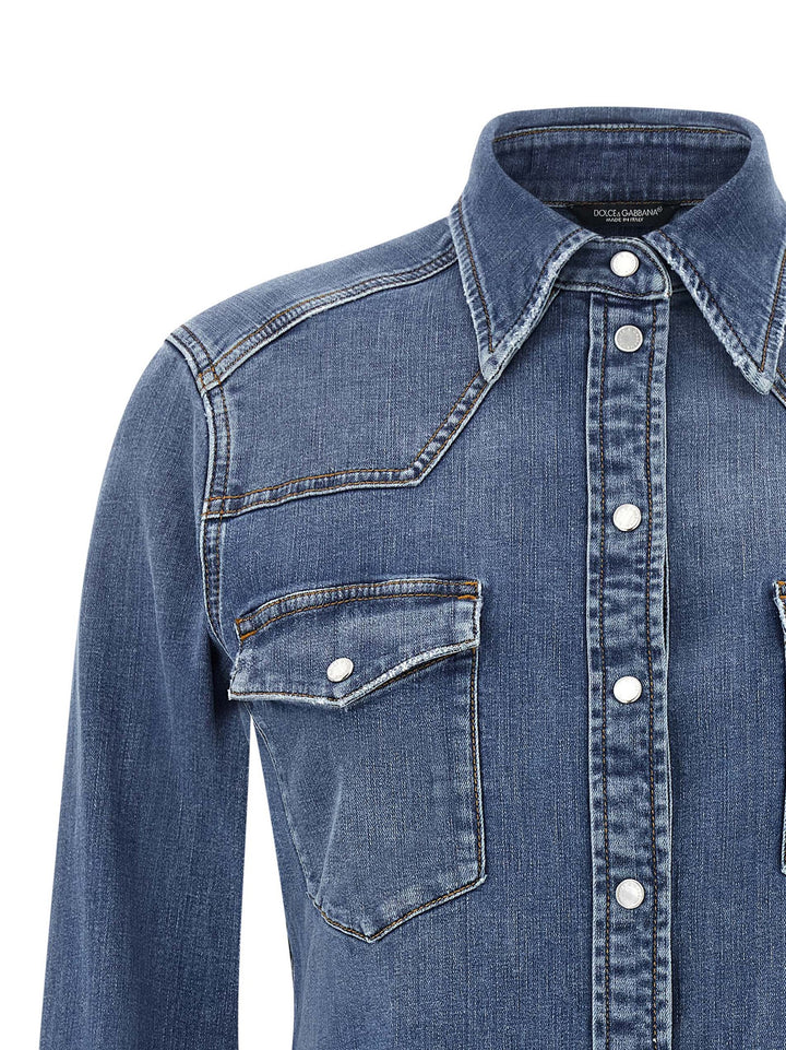 Dolce & Gabbana Denim Shirt Camicie - Blu | fb74b5be17cb7fe2591056640f572f808d35e8a9