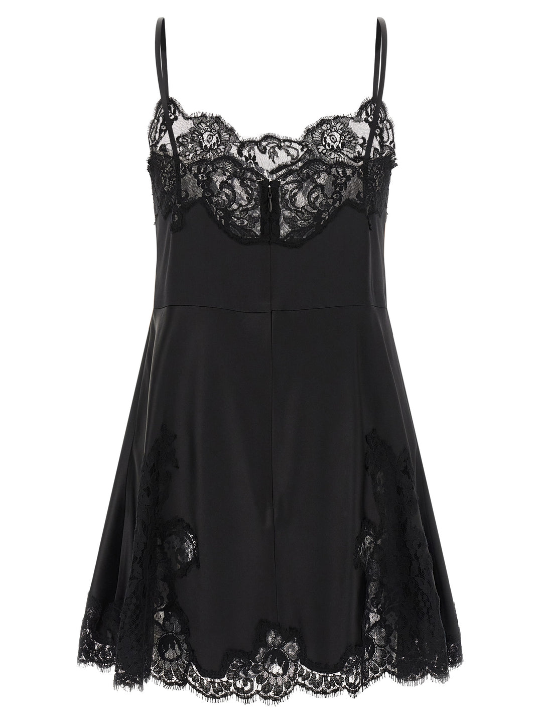 Dolce & Gabbana Satin And Lace Dress Abiti - Nero | 72a650cd370563ea9502a08cc079f141dce8dba7