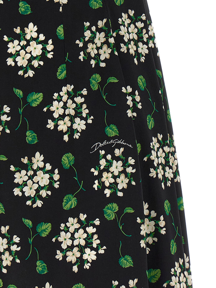 Dolce & Gabbana Flower Print Dress Abiti - Nero | b37ee3791da2d93c2e31ce03d37e37169f464118