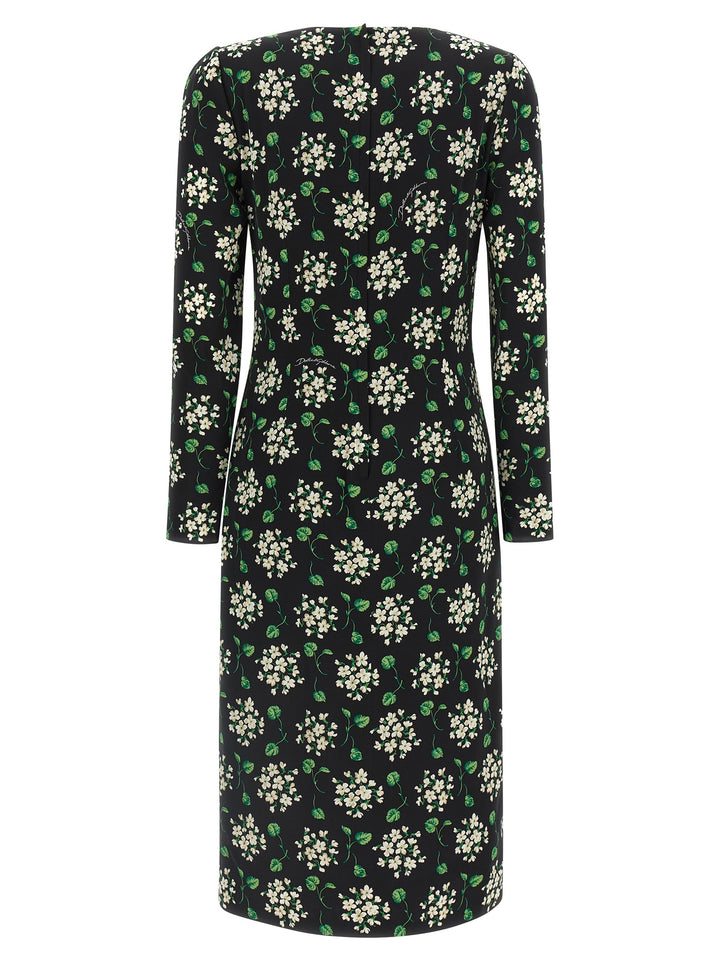 Dolce & Gabbana Flower Print Dress Abiti - Nero | c0ca756b8bfeb522086268a11cb7cd534e76d78c