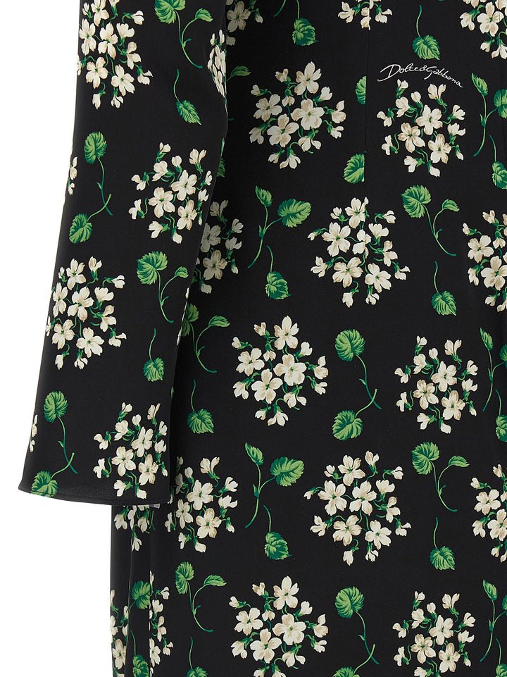 Dolce & Gabbana Flower Print Dress Abiti - Nero | 7ec151bfbfb83b47c575101f4bd5336ec180c27b
